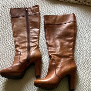 Gianni Bini Tan Leather Heeled Boots